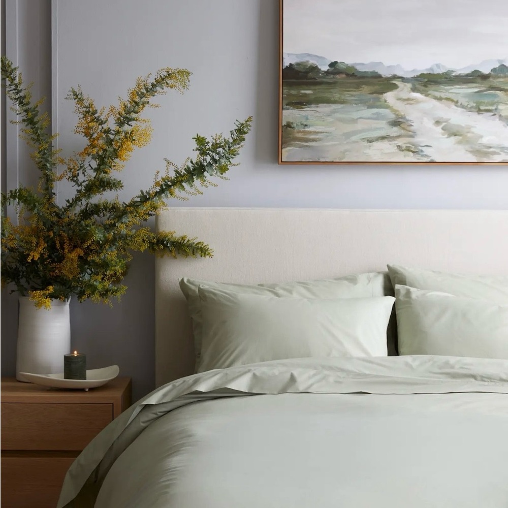Quince New in Bag Organic Cotton Sage Twin Duvet Cover Only